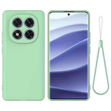 Husă din silicon lichid Xiaomi Redmi Note 14 Pro 5G/Poco X7 cu curea de mana - Verde