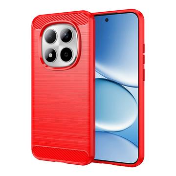 Husă TPU Brushed Xiaomi Redmi Note 15 Pro 5G - Fibră de Carbon - Roșu