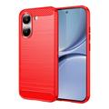 Husă TPU Brushed Xiaomi Redmi Turbo 5/Poco X8 Pro - Fibră de Carbon - Roșu