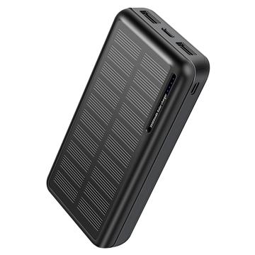 Power Bank Solar YD-818P - 2x USB-A, USB-C, 30000mAh - Negru