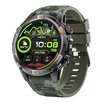 YK15 IP68 Ceas inteligent impermeabil în aer liber cu apelare Bluetooth - Camuflaj verde