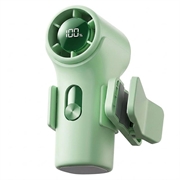 YS-G10 Mini ventilator portabil cu prindere prin clemă și afișaj digital - verde