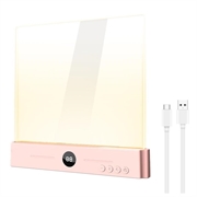 Lampa de noptieră YSJ-019 Plus din acril transparent cu LED - Încărcare prin portul Type-C - Roz