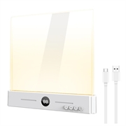 Lampa de noptieră YSJ-019 Plus din acril transparent cu LED - Încărcare prin portul Type-C - Alb