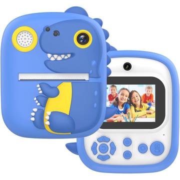 YYTech P3 T-Rex Cameră foto pentru copii cu imprimare instantanee - Albastru
