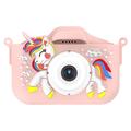 Unicorn cameră foto pentru copii cu card de memorie de 32GB și cititor de carduri - roz