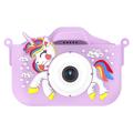 Unicorn cameră foto pentru copii cu card de memorie de 32GB și cititor de carduri - Violet