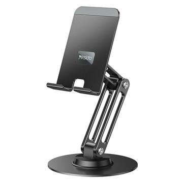Yesido C300 Suport de birou din aliaj de aluminiu pentru telefon și tabletă - negru