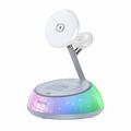 Yesido DS31 3-in-1 Stație de încărcare magnetică fără fir 15W cu lumină de noapte