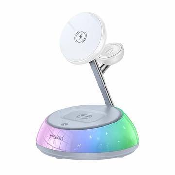 Yesido DS31 3-in-1 Stație de încărcare magnetică fără fir 15W cu lumină de noapte