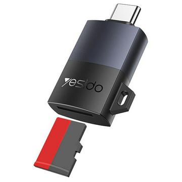 Yesido GS37 USB-C TF Cititor de carduri cu șnur - 480 Mbps Plug-and-Play OTG Adapter