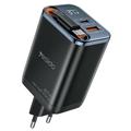 Încărcător rapid Yesido YC100 67W cu cablu USB-C retractabil - negru