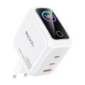 Încărcător Yesido YC114 de 140W cu tehnologie GaN - 2x USB-C, USB-A, ecran TFT - alb