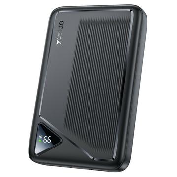Yesido YP82 10000mAh Power Bank cu afișaj digital - 22.5W, 2x USB-A, USB-C - Negru
