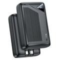 Yesido YP85 20000mAh Power Bank cu cabluri Type-C și Lightning încorporate - 22.5W - Negru