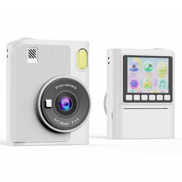 Z900 Aparat foto cu imprimare instantanee pentru copii cu filtre creative, card de memorie de 32GB - alb