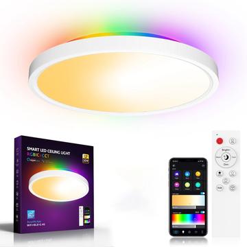 Plafonieră RGBCW de 30W ultra-subțire cu WiFi inteligent și telecomandă Bluetooth ZJ-WCLD-HC-RGB-CCT-S 