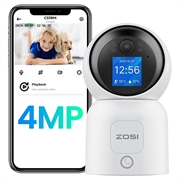 Cameră de securitate inteligentă WiFi Zosi C519M de 4MP cu detectare a persoanelor prin IA - Alb
