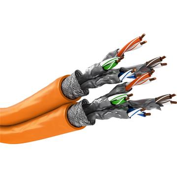 Cablu de Rețea Duplex S FTP CAT 7A Goobay - 100m - Portocali