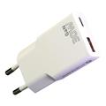 Încărcător everActive SC-380Q GaN Super Slim 30W cu porturi USB QC3.0 și USB-C PD - alb