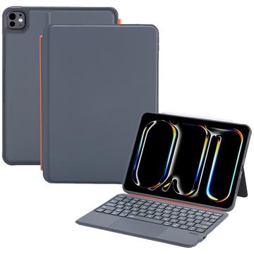 iPad 2022/2025/Air 11 2024/2025 K10P Husă magnetică din piele cu tastatură și touchpad - Negru