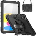 Husă Heavy Duty 360 - iPad 2022/2025 - Cu Curea De Mână - Negru