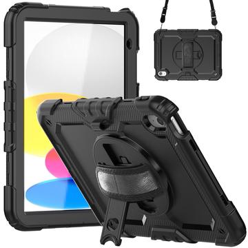 Husă Heavy Duty 360 - iPad 2022/2025 - Cu Curea De Mână - Negru