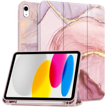 Husă Folio cu trei pliuri iPad 2022/2025 Tech-Protect SmartCase Pen - Marmură