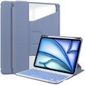 iPad Air 13 2024/2025/2026 Husă inteligentă rotativă 360 cu tastatură Bluetooth - Violet