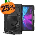 Husă iPad Pro 12.9 2018/2020/2021/2022 cu Curea de Mână - Heavy Duty 360 - Negru