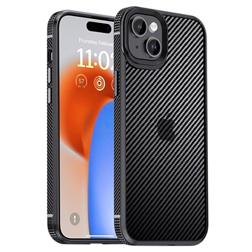 Husă Hibrid iPhone 15 - iPaky - Fibra de Carbon