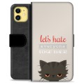 Husă Portofel Premium - iPhone 11 - Angry Cat