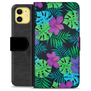 Husă Portofel Premium - iPhone 11 - Floare Tropicală