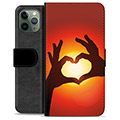Husă Portofel Premium - iPhone 11 Pro - Silueta Inimii