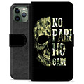 Husă Portofel Premium - iPhone 11 Pro - No Pain, No Gain