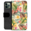 Husă Portofel Premium - iPhone 11 Pro - Flori Roz