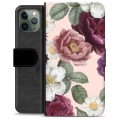 Husă Portofel Premium - iPhone 11 Pro - Flori Romantice