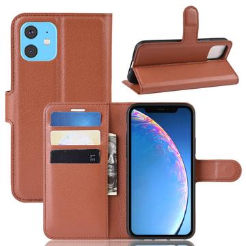 Husa portofel iPhone 11 cu inchidere magnetica - Maro