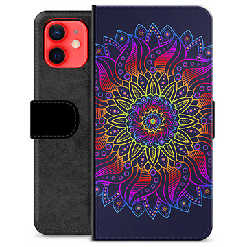 Husă Portofel Premium - iPhone 12 mini - Mandala Colorată