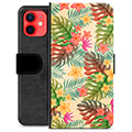 Husă Portofel Premium - iPhone 12 mini - Flori Roz