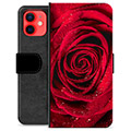 Husă Portofel Premium - iPhone 12 mini - Trandafir