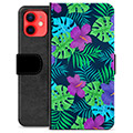 Husă Portofel Premium - iPhone 12 mini - Floare Tropicală