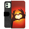 Husă Portofel Premium - iPhone 12 - Silueta Inimii