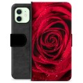 Husă Portofel Premium - iPhone 12 - Trandafir