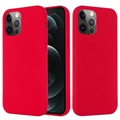 Husă Silicon Liquid  iPhone 12/12 Pro - Compatibila MagSafe - Roșu