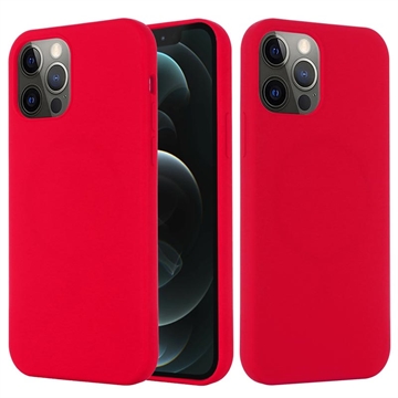 Husă Silicon Liquid  iPhone 12/12 Pro - Compatibila MagSafe - Roșu
