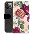 Husă Portofel Premium - iPhone 12 Pro Max - Flori Romantice