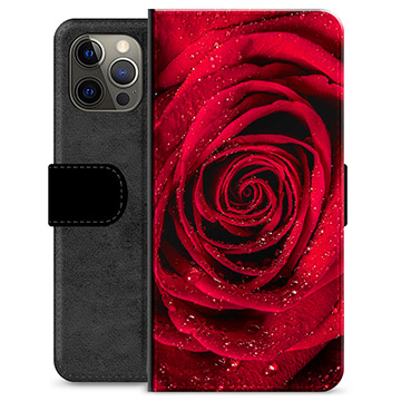 Husă Portofel Premium - iPhone 12 Pro Max - Trandafir