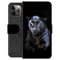 Husă Portofel Premium - iPhone 12 Pro Max - Pantera Neagră