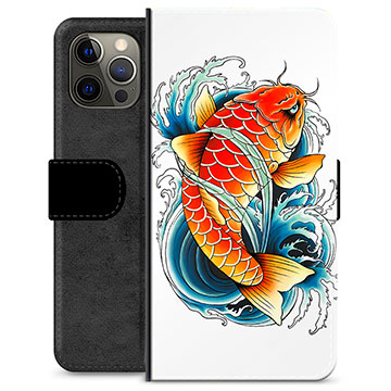 Husă Portofel Premium - iPhone 12 Pro Max - Pește Koi